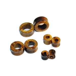 Brown Tigers Eye Tunnels - 2g, 0g, 00g, 7/16&quot;, 1/2&quot;, 9/16&quot;, 1&quot;