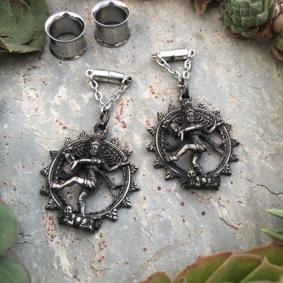 Antike Tanzen Shiva Magnetische Verschluss Gauged Ohrringe Etsy