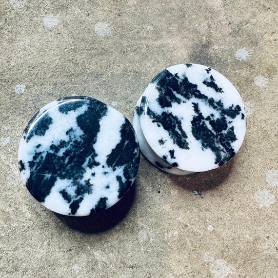 OOAK 1/2” (13mm) Zebra Jasper Double Flared Stone… - image 6