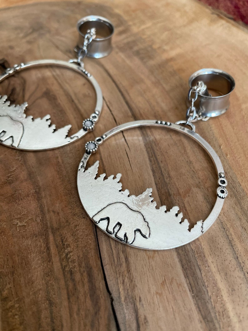Silberner Bar Magnetische Verschluss Gauged Ohr Aufhanger Etsy