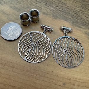 Laser Etched Magnetic Clasp Gauged Earrings  2g, 0g, 00g, 7/16&quot;, 1/2&quot;, 9/16&quot;, 5/8&quot;, 3/4&quot;, 7/8&quot;, 1&quot;
