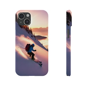 For The Love Of Skiing Slim Phone Cases