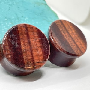 OOAK 7/8 19mm Double Flare Red Tigers Eye Double Flared Stone Plugs - One of a Kind Gauges