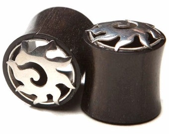 Ebony Wood Eyelets With Silver Cap 7/16" (11mm), or 1/2" (13mm)