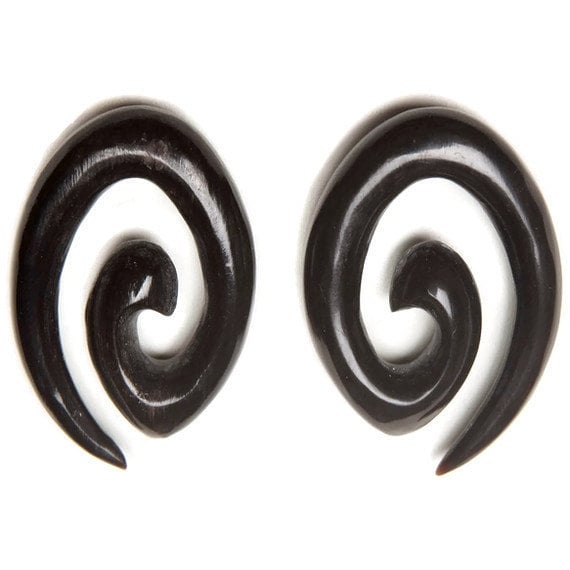 6mm, 0ga 8mm 9.5mm Wooden Wave Hoops 2ga 00ga