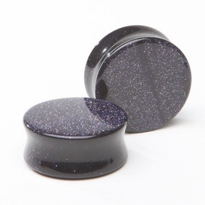 Blue Goldstone Plugs - 8g, 6g, 4g, 2g, 0g, 00g, 7/16", 1/2", 9/16", 5/8", 3/4", 7/8, 1"