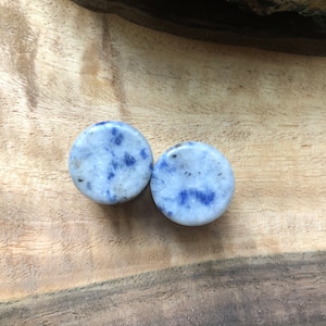 OOAK 9/16&quot; (14mm) Double Flared Blue Lapis Stone Plugs - Beautiful One of a Kind Plugs