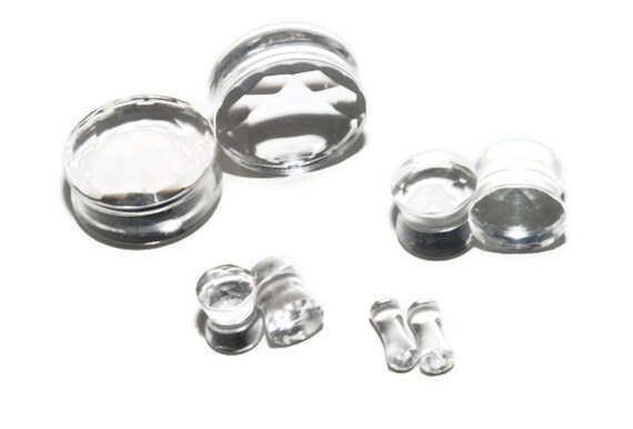Intrepid Jewelry Clear Faceted Glass Plugs Double-Flared 
