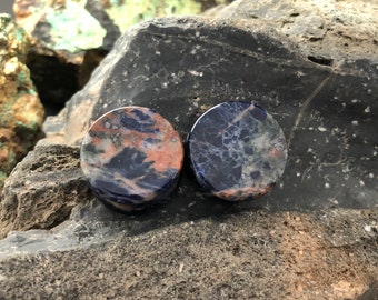 OOAK 7/8" Sodalite Double Flared Stone Plug - One of a kind