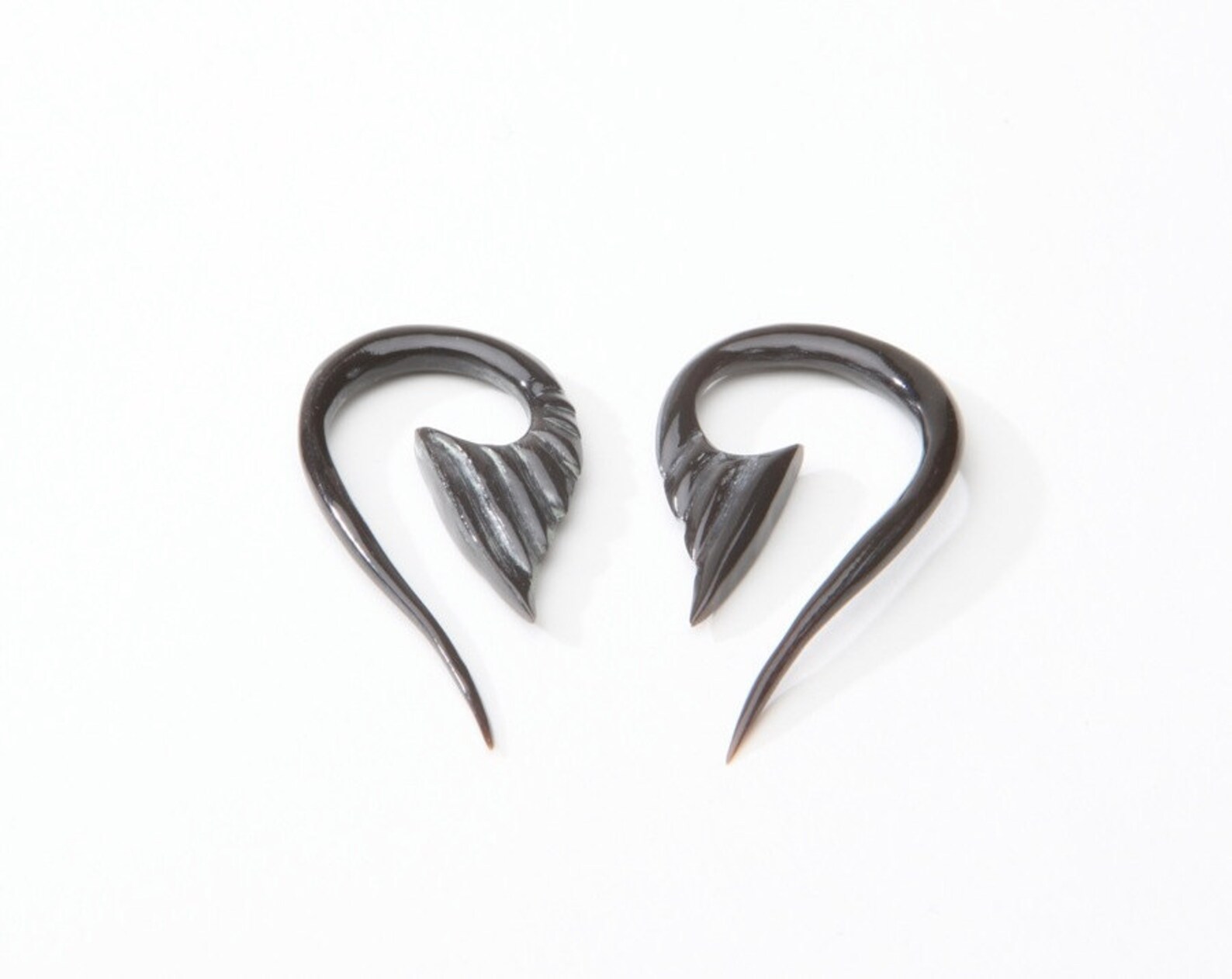 Horn Carved Gauge Earrings 10ga 2mm 8ga 3mm ON SALE Etsy
