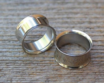 Túneles de acero quirúrgico 2g, 0g, 00g, 7/16", 1/2", 9/16", 5/8", 3/4", 7/8", 1", 1 1/8"