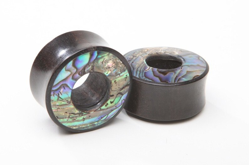 716 Ebony Wood Eyelets inlayed with Abalone 916 58 12 78 34 1