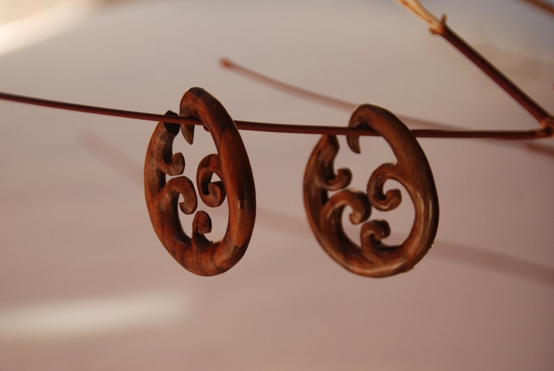 6mm, 0ga 8mm 9.5mm Wooden Wave Hoops 2ga 00ga
