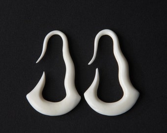 10ga (2.5mm), 8ga (3mm) Carved Bone Gauged Earrings