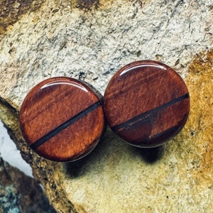 OOAK 7/16&quot; 11mm - Double Flare Red Tigers Eye Stone Plugs - One of a Kind Gauges