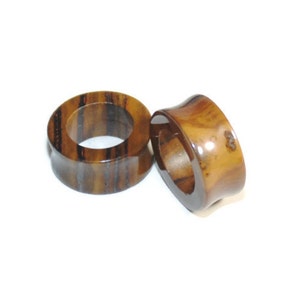 Tigers Iron Stone Tunnels | Double Flared Stone Plugs | Ear Tunnels | Natural Plugs | Stone Plugs | 2g, 0g, 00g, 7/16&quot;, 1/2&quot;, 9/16&quot;, 1&quot;