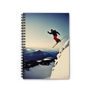 Ski Design - Profi Skifahrer - Spiralnotizbuch - Liniert