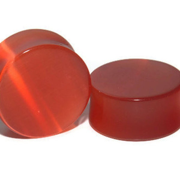 Blood Orange Cats Eye plugs - 8g, 6g, 4g, 2g, 0g, 00g, 7/16", 1/2", 9/16", 5/8", 3/4", 7/8, 1"