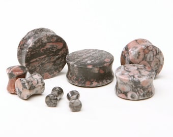 Fossil Double Flared Stone Plugs- Fossil Gauges 4