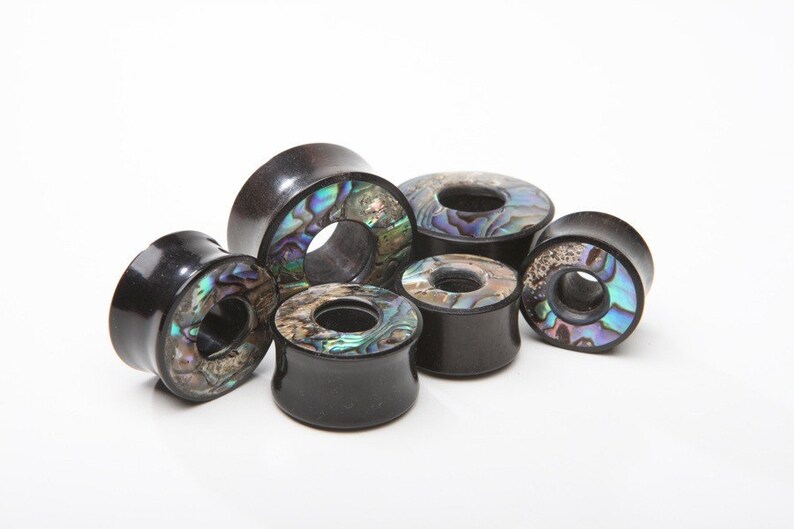716 Ebony Wood Eyelets inlayed with Abalone 916 58 12 78 34 1