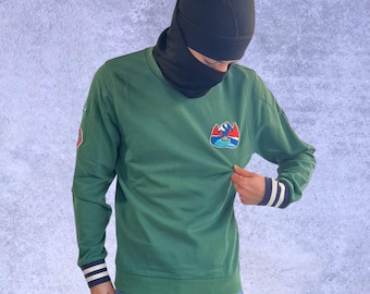 Sudadera Lacoste Sport verde de algodón, corte ajustado, para hombre, talla M