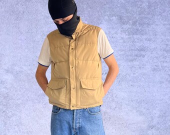 Chaleco acolchado vintage Woolrich color nude para hombre, talla M