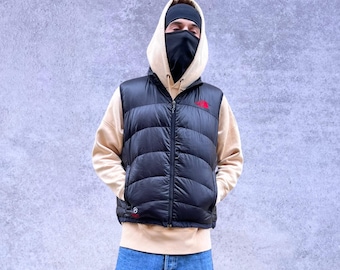 Chaleco de plumas negro vintage The North Face Summit Series para hombre, talla M