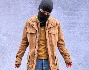 Chaqueta larga Trussardi T-Space color marrón dorado para hombre, talla M