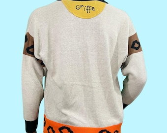 Vintage J.C. de Castelbajac Cárdigan con estampado de leopardo - Suéter retro Y2K