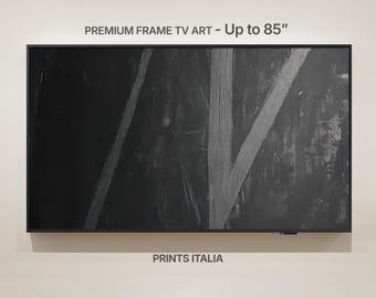 Black Abstract Art for Samsung Frame TV, Modern Textured Painting (Digital Download)