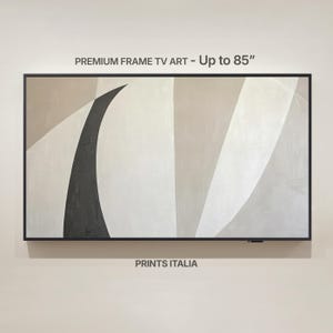 Arte para TV con marco Samsung, pintura abstracta moderna neutra, arte en tonos neutros para TV con marco, arte orgánico Japandi para TV con marco, descarga instantánea