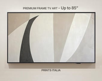 Modern Abstract Samsung Frame TV Art, Neutral Japandi Painting (Digital Download)