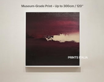 Dark Moody Abstract Landscape Print | Burgundy Maroon Wall Art (Digital Download)