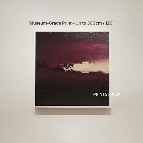 Dark Moody Abstract Landscape Print | Burgundy Maroon Wall Art (Digital Download)