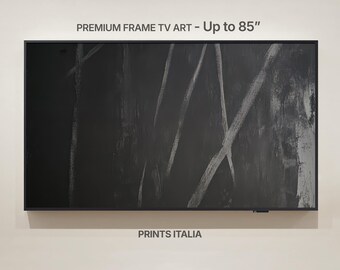 Black Abstract Frame TV Art – Modern Minimalist Painting (Digital Download)