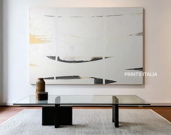 Impresión abstracta texturizada minimalista: decoración en negro y dorado (descarga digital)