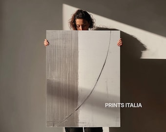 Impresión artística abstracta con textura beige topo: decoración minimalista wabi sabi (descarga digital)