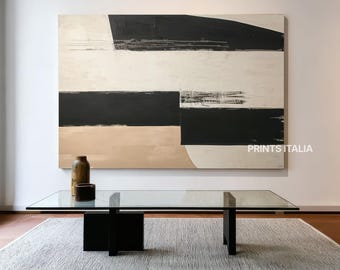 Japandi Abstract Print, Beige Geometric Wall Art (Digital Download)
