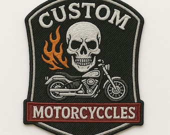 Personalisierter Biker Aufnäher | Personalisierter Namensaufnäher | Clubabzeichen für Jacken, Mützen, Kleidung, Rucksäcke | Aufnäher für Biker