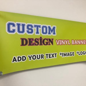 Custom Vinyl Banner, Personalized Business Sign with Logo & Text, Event Backdrop, Durable Outdoor Advertising Party Decoration