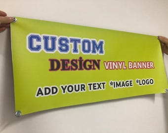 Aangepaste vinylbanner, gepersonaliseerd bedrijfsbord met logo en tekst, evenementachtergrond, duurzame buitenreclame feestdecoratie