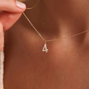 Lucky Number Necklace for Basketball Lovers–Personalized & Customizable Gold Number Pendant- Custom Diamond Number Necklace- Christmas Gift