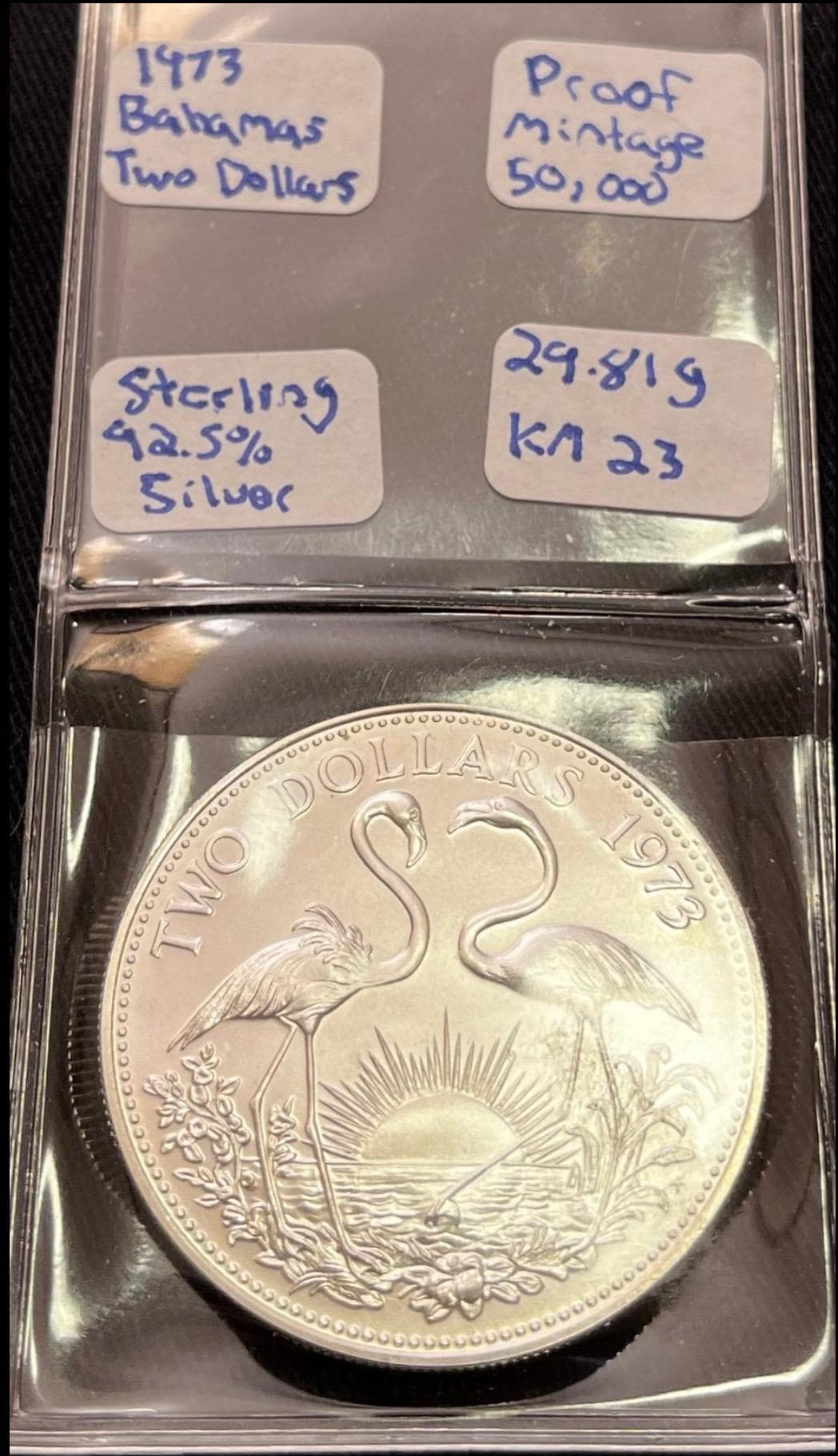 未使用』バハマエリザベス2世 2ドル銀貨 【1000円スタート】銀貨