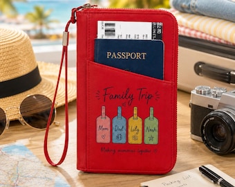 Personalized Family Passport Holder, Custom Family Travel Wallet, Family Vacation Gift, Personalized Passport Cover, Travel Organizer