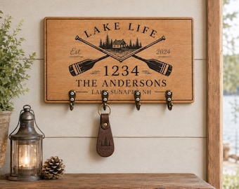 Personalized First Home Wood Sign, Custom House Photo Gift, New Home Keepsake, Housewarming Gift, Realtor Closing Gift, Family Name