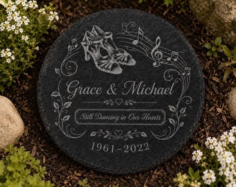 Personalized Dancing Couple Memorial Garden Stone, Music and Dance Grave Marker, Still Dancing in Our Hearts Gift, Memorial Garden