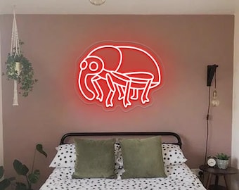 Cute Weevil Neon Sign – Funny Insect LED Wall Light, Kawaii Bug Neon Art, Unique Gift for Entomology Lovers, Bug Room Decor