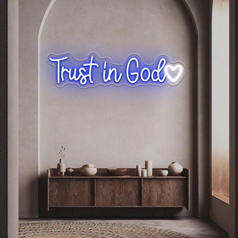 Trust in God Neon Sign,faith Neon Sign,heart Neon Sign,bible Verse Neon ...