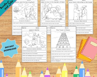 Bible Story Coloring Pages for Kids | Sunday School Worksheets & Printable PDF |  Church Activities | Homeschool Bible Study Pages
