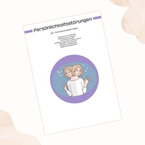 Persönlichkeitsstörungen I Cluster A, B, C & pflegerische Maßnahmen - kompakter Lernzettel für die Pflegeausbildung - digital PDF